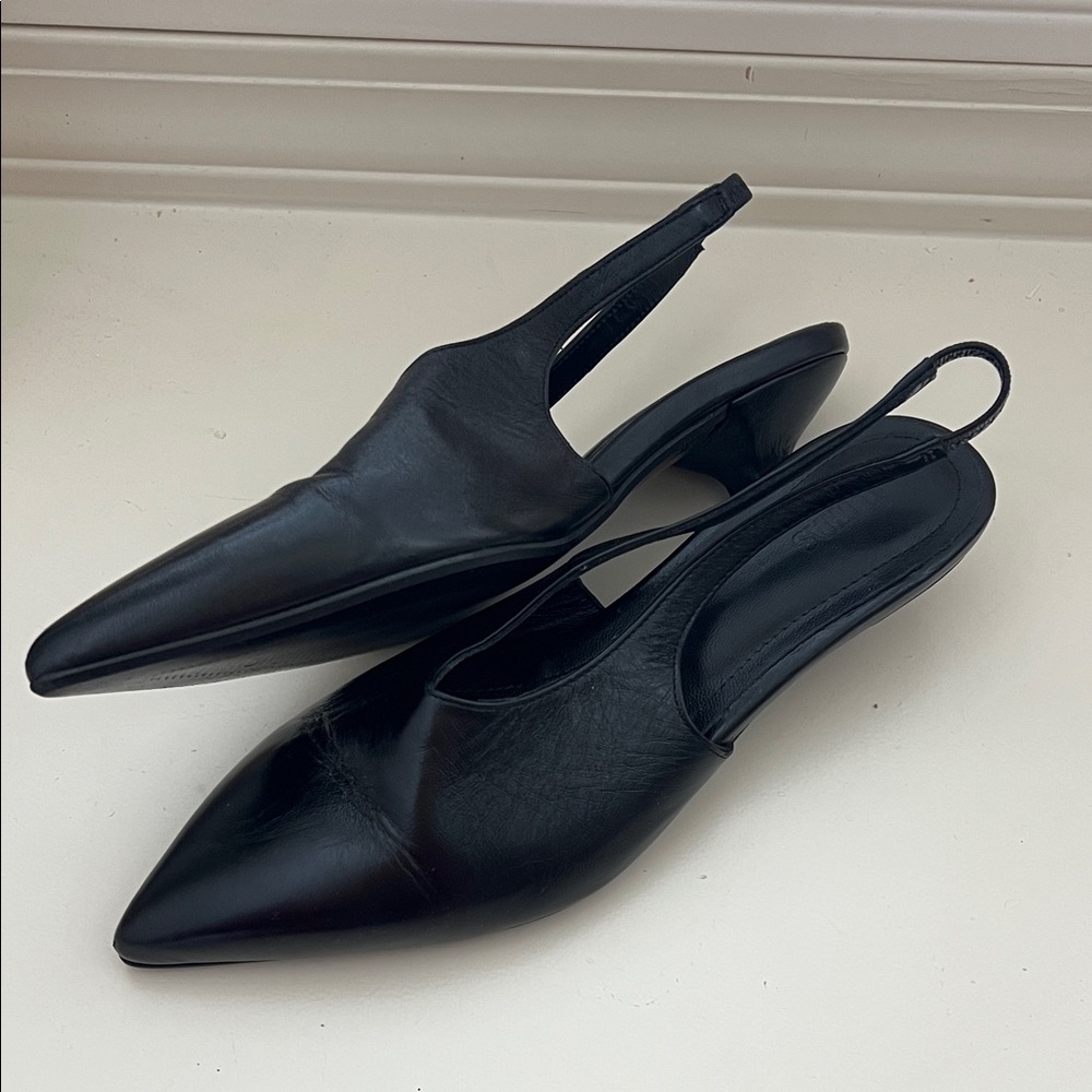 ALOHAS Black Slingback Heels